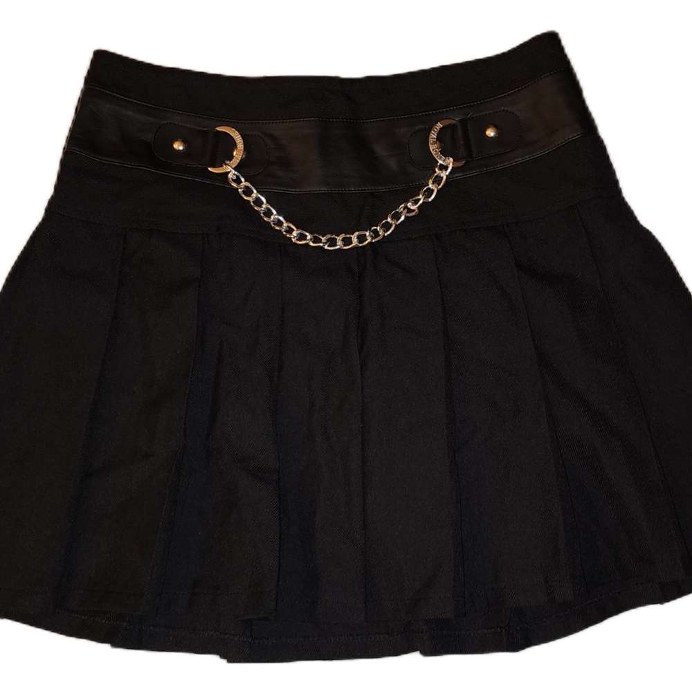 NWT Black ROYAL BONES Hot Topic Schoolgirl Pleated Skirt Size Small